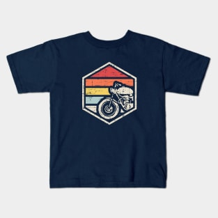 Retro Badge Biker Dark Kids T-Shirt